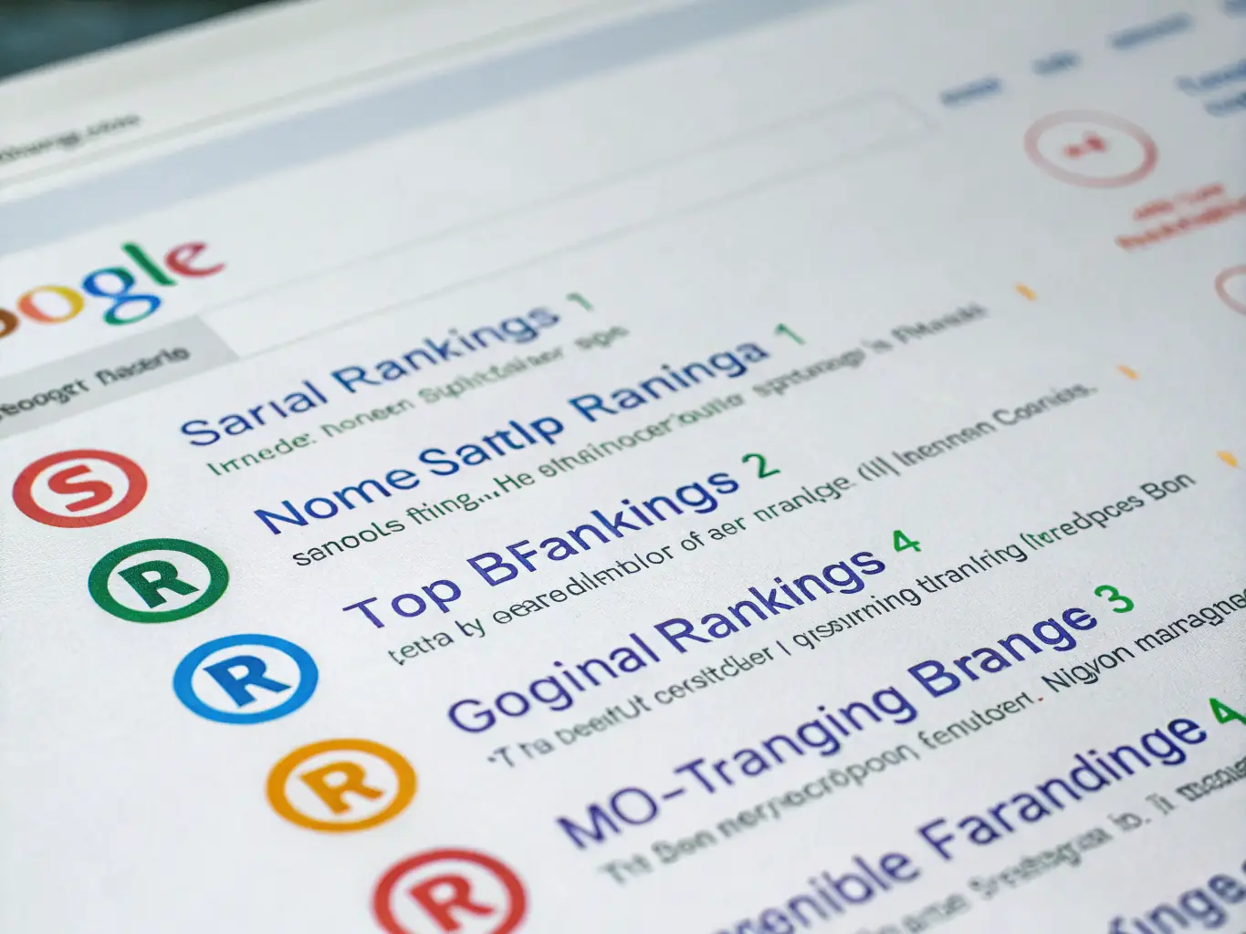 An image showcasing various search engine results pages (SERPs) with prominent ad placements. The image should emphasize the visibility and impact of search engine advertising.
