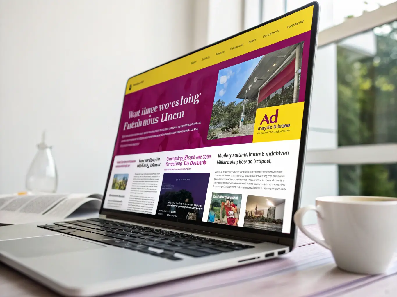 A creative and engaging banner ad displayed on a popular website. The image should highlight the visual appeal and effectiveness of display advertising.