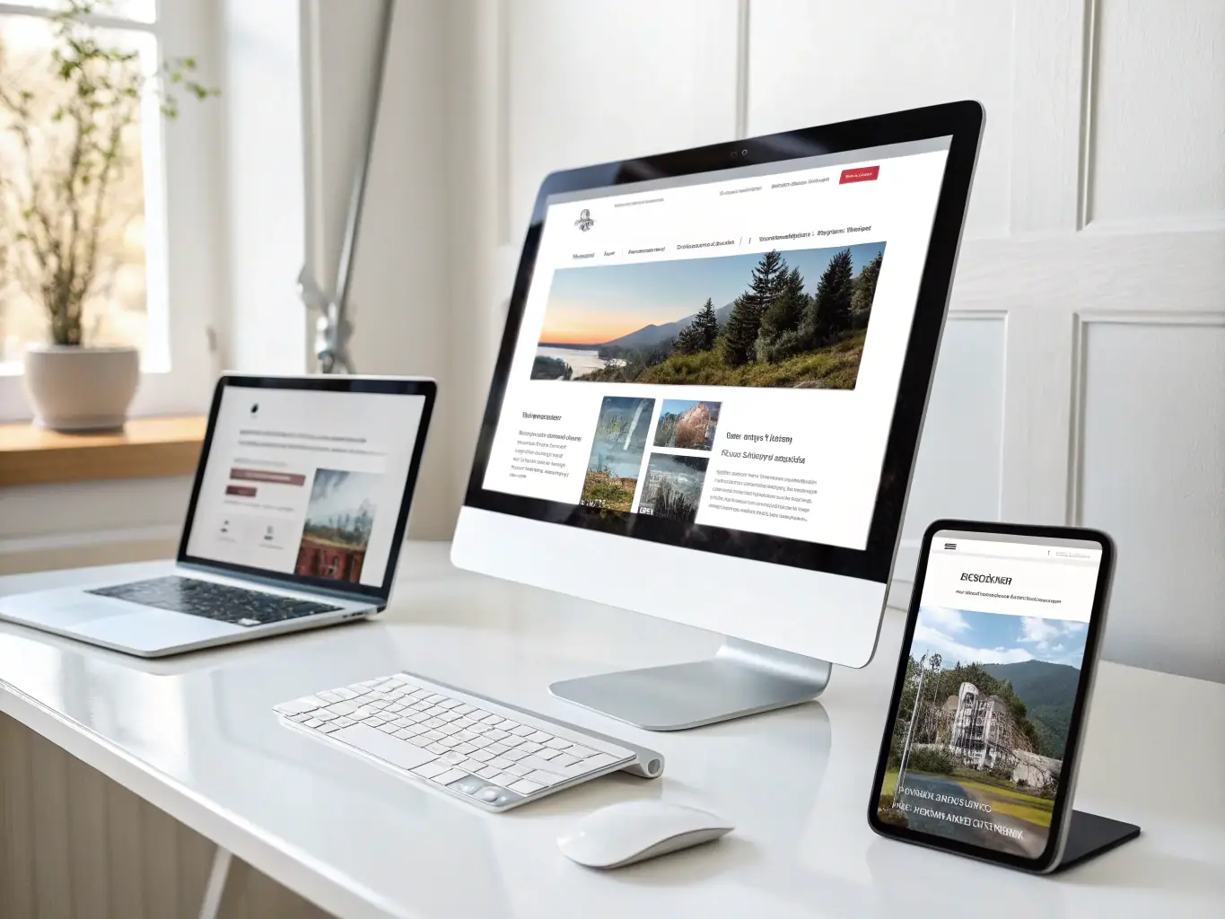 A sleek, modern website displayed on various devices, highlighting responsive design and user-friendly interface, showcasing Alanlar Dijital's website development service.