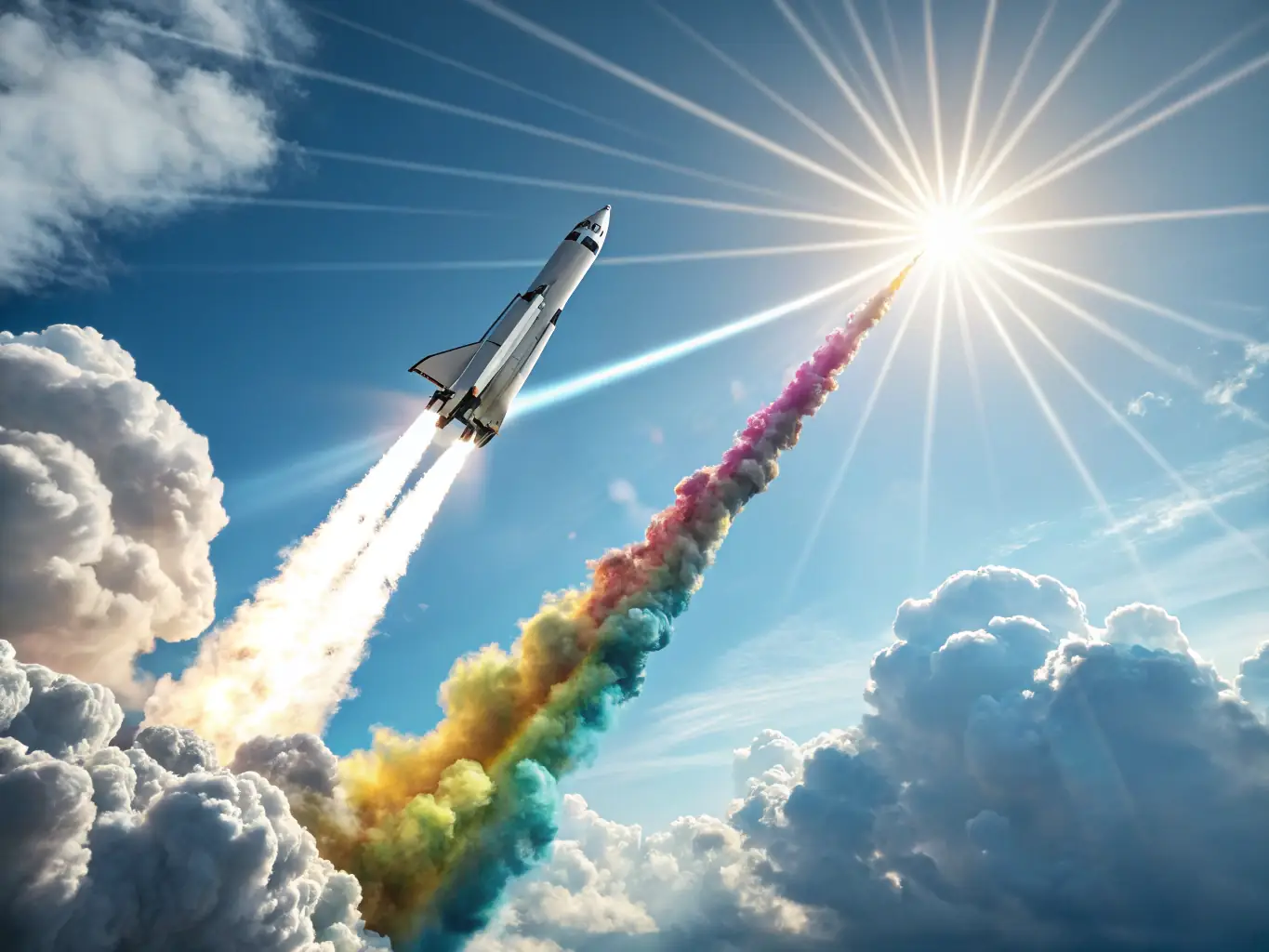 An image illustrating a rocket launching into space, symbolizing the rapid market entry and growth that Alanlar Dijital facilitates for its clients.