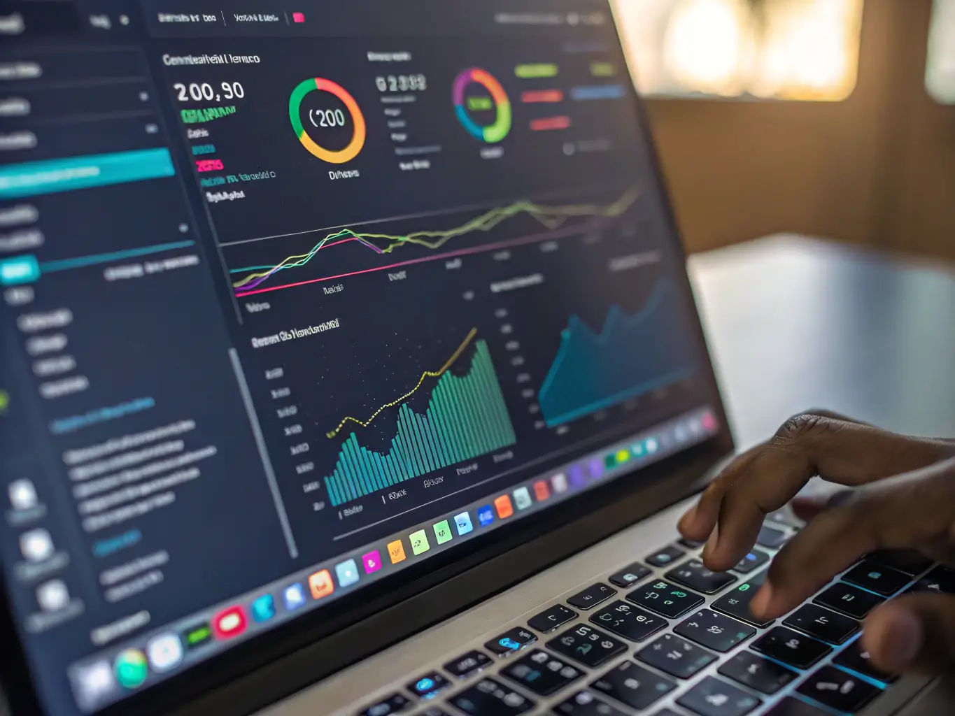 An image depicting search engine optimization (SEO) strategies, showing keyword analysis, website ranking improvements, and increased organic traffic.